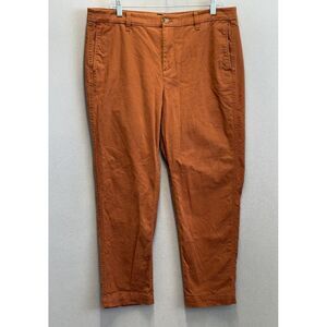 J Crew Women's Size 14‎ Orange High Rise Girlfriend Chino Pants